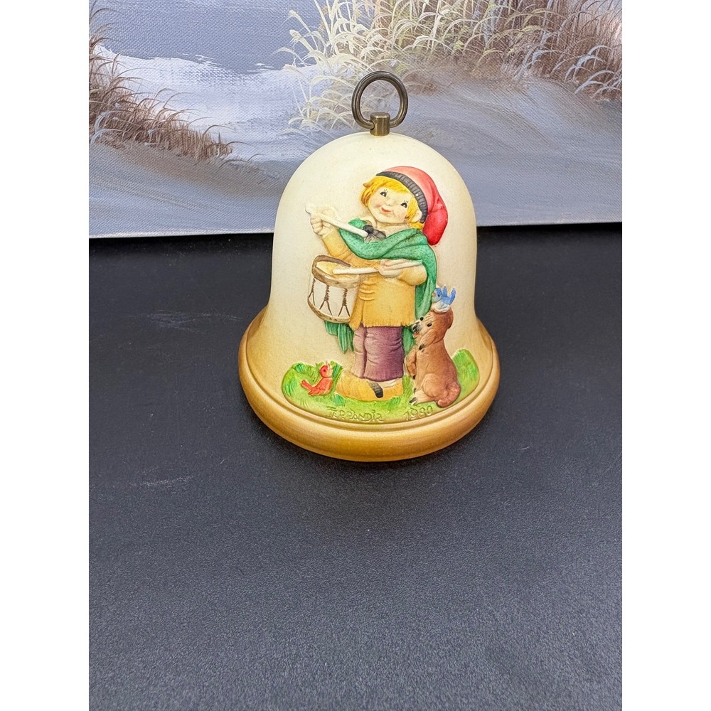 Vintage 1980 Anri Ferrandiz The Little Drummer Boy Reuge Musical Bell Italy